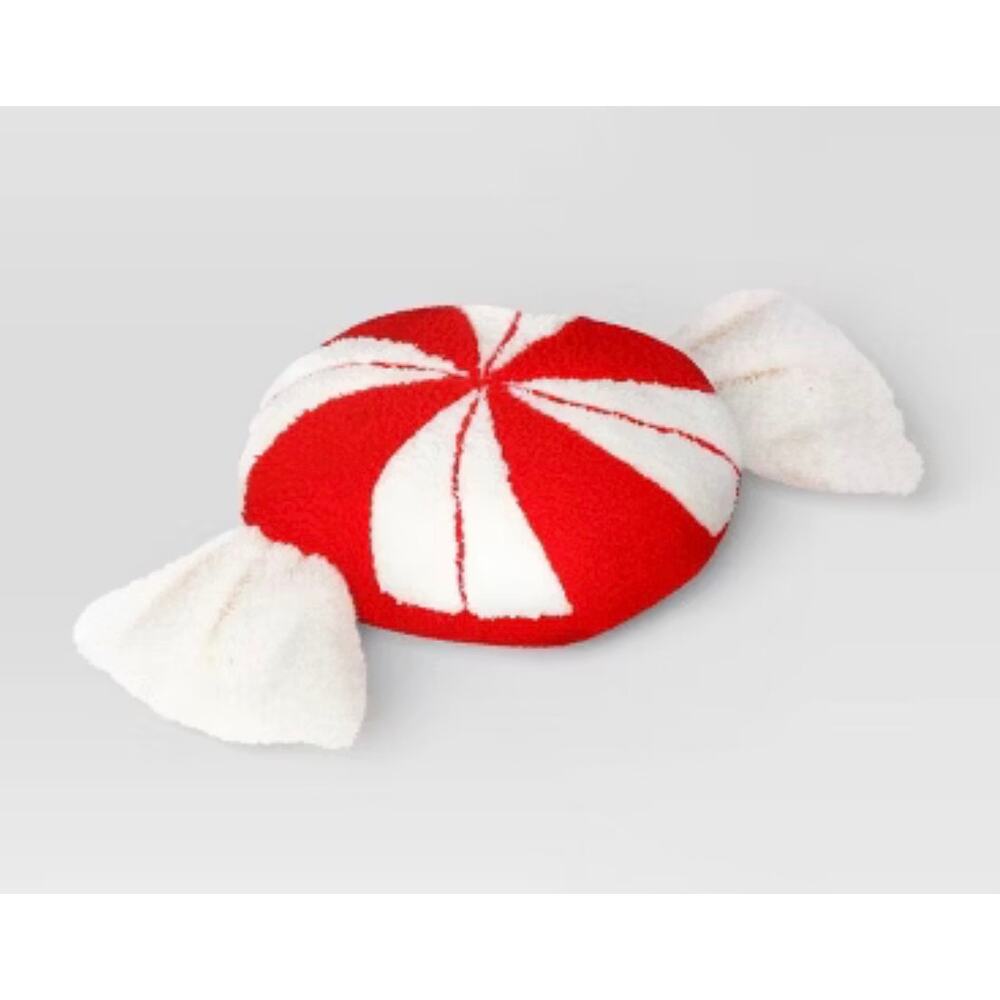 NWT Set of 2 Target Wondershop Christmas Peppermint Candy Plush Throw Pillow - Picture 2 of 7